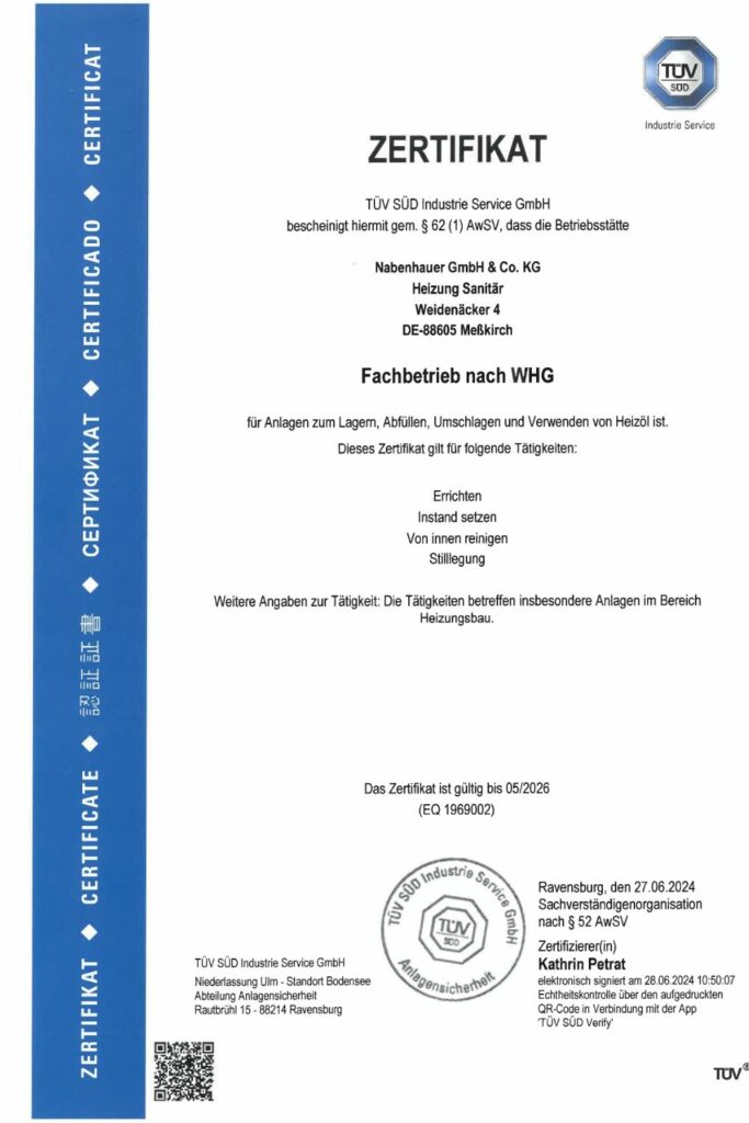 TÜV SÜD Industrie Zertifikat
