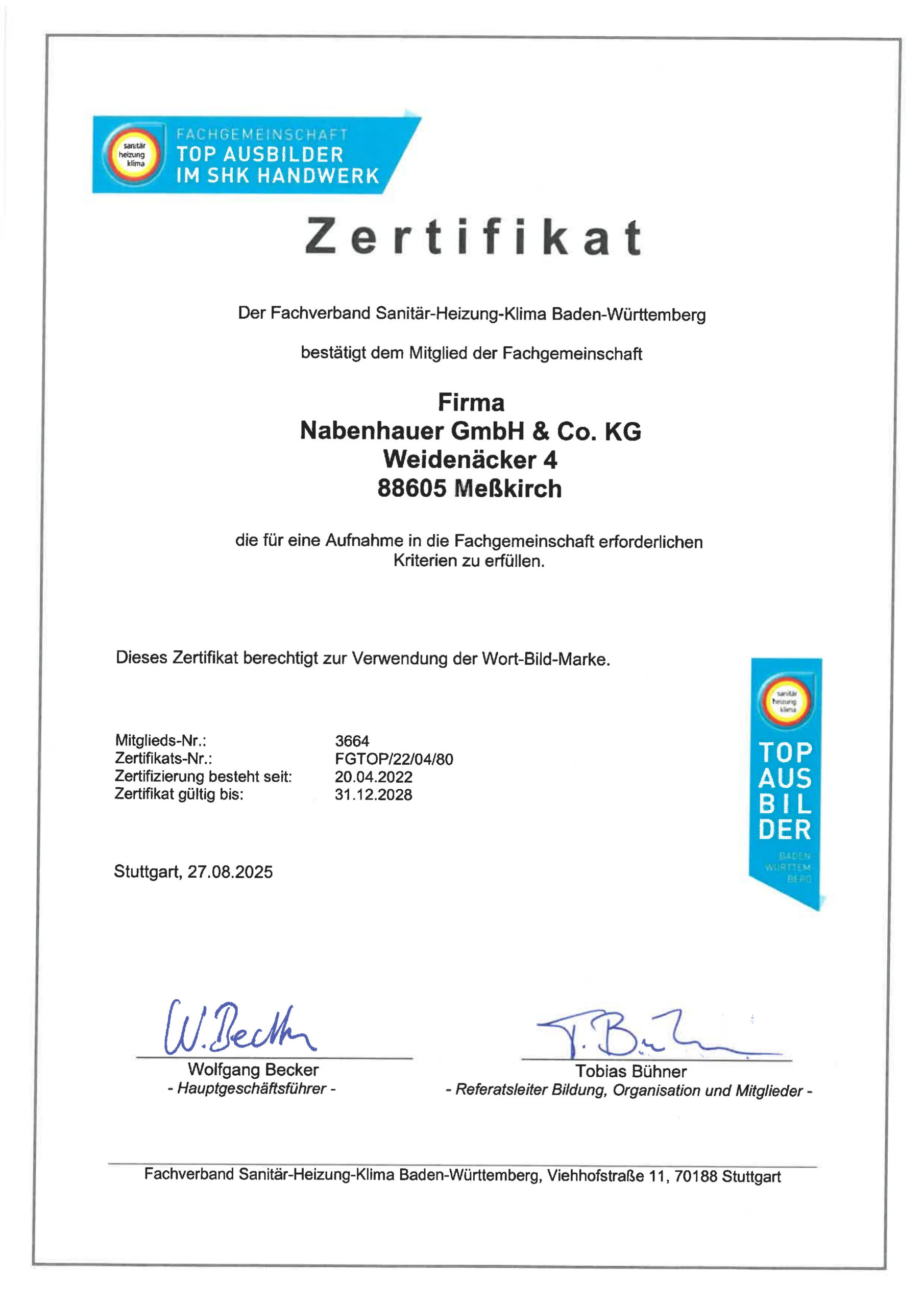 Mitglied der Fachgemeinschaft